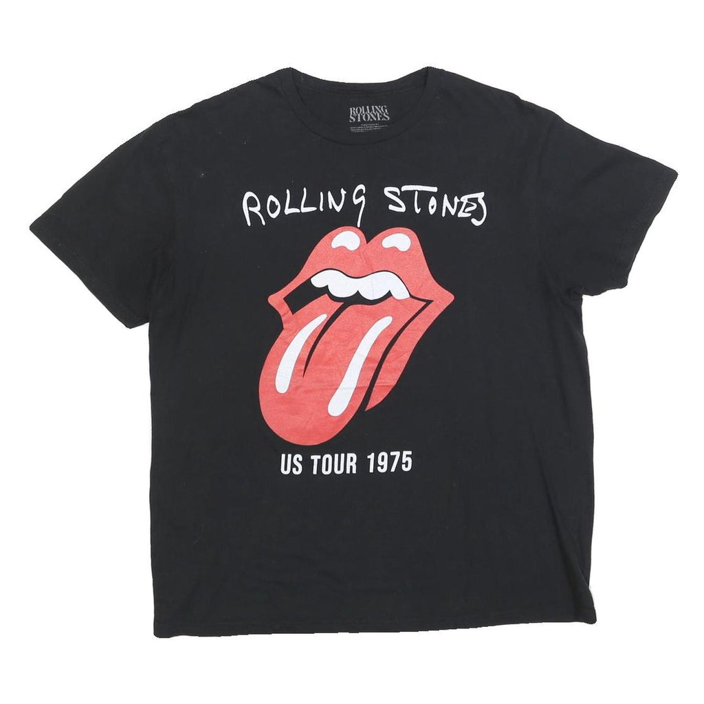 THE ROLLING STONES Womens Black XL Graphic T-Shirt Short Sleeve Crew Neck US