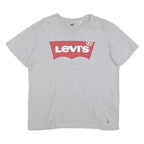 LEVI'S Mens Grey L T-Shirt Short Sleeve Crew Neck Cotton Blend Logo Print