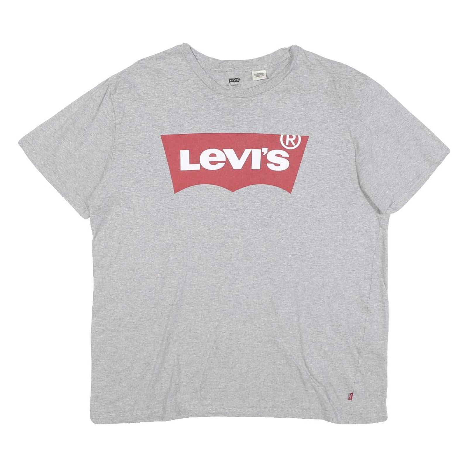 LEVI'S Mens Grey L T-Shirt Short Sleeve Crew Neck Cotton Blend Logo Print