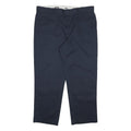 DICKIES Mens Cotton Blend Navy Regular Zip Closure Trousers W42 L30 Worker Chore