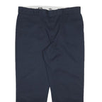 DICKIES Mens Cotton Blend Navy Regular Zip Closure Trousers W42 L30 Worker Chore