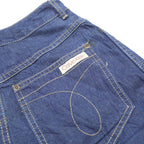 CALVIN KLEIN Womens Blue Denim Straight Midi Cotton Skirt S Pockets Zip