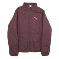 PUMA Womens Maroon Burgundy Jacket M Woven Zip Sportswear Logo