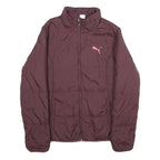 PUMA Womens Maroon Burgundy Jacket M Woven Zip Sportswear Logo