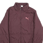 PUMA Womens Maroon Burgundy Jacket M Woven Zip Sportswear Logo
