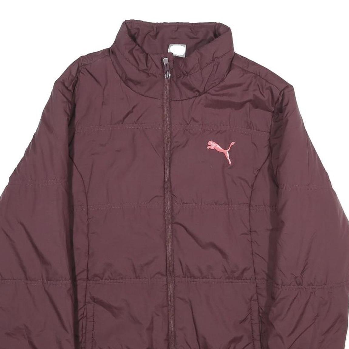 PUMA Womens Maroon Burgundy Jacket M Woven Zip Sportswear Logo