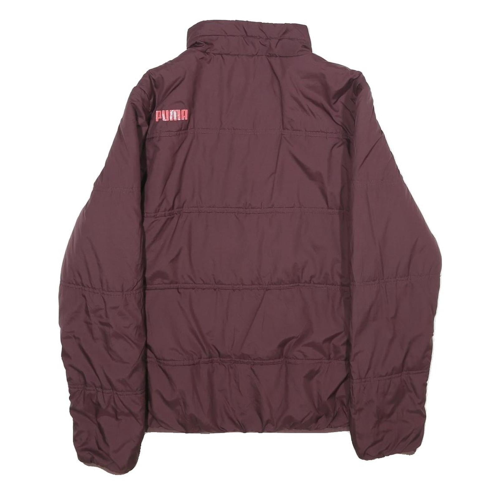 PUMA Womens Maroon Burgundy Jacket M Woven Zip Sportswear Logo