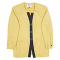 KASPER Womens Yellow & Navy Button Jacket UK 14 Cotton Blend Plain Elegant