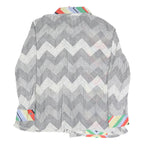 LANE BRYANT Womens Grey & Multi Chevron Print Long Sleeve Collared Shirt L