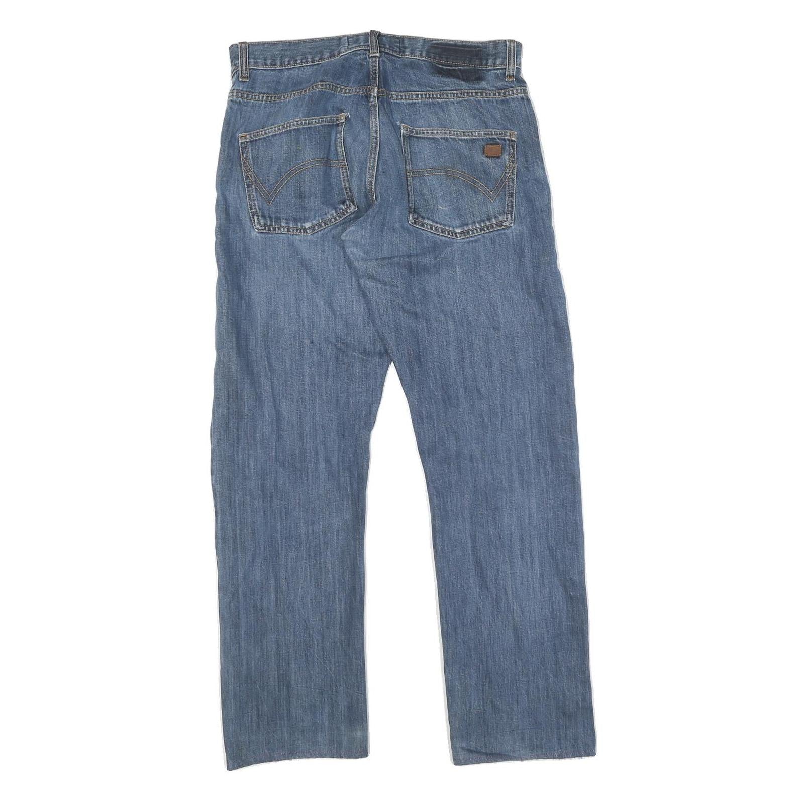 DICKIES Mens Regular Fit Blue Cotton Denim Jeans W31 L28 Button Closure Casual