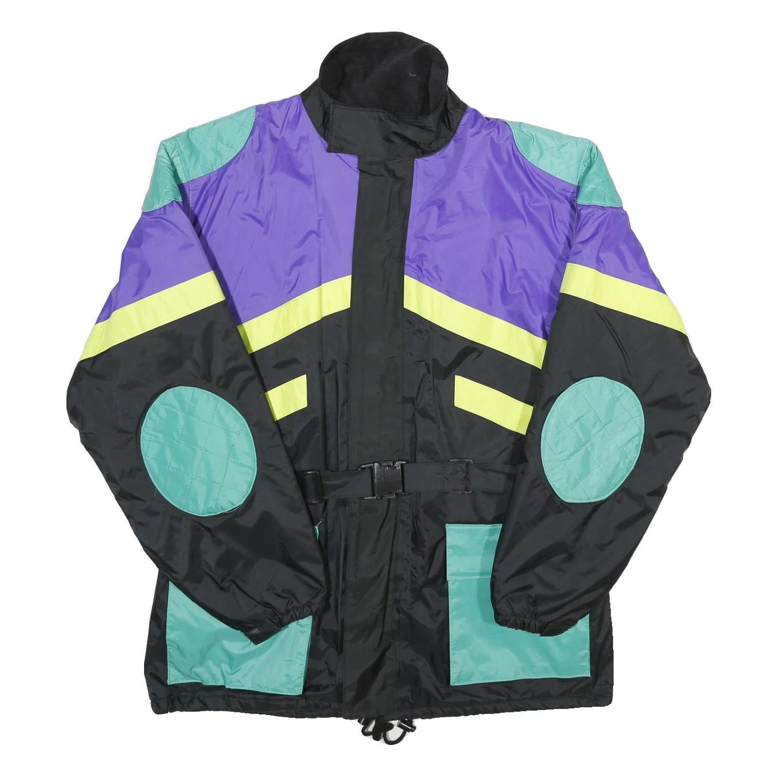 Mens Black & Purple Colourblock Zip Jacket XL Polyamide Blend Outdoor Sportswear