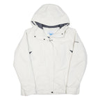 COLUMBIA Womens White & Grey Lightweight Zip Jacket XL Nylon Outdoor Waterproof