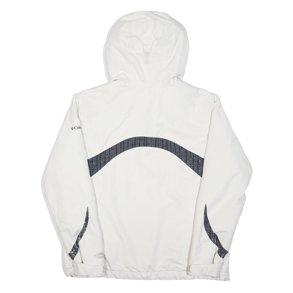 COLUMBIA Womens White & Grey Lightweight Zip Jacket XL Nylon Outdoor Waterproof