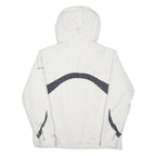 COLUMBIA Womens White & Grey Lightweight Zip Jacket XL Nylon Outdoor Waterproof