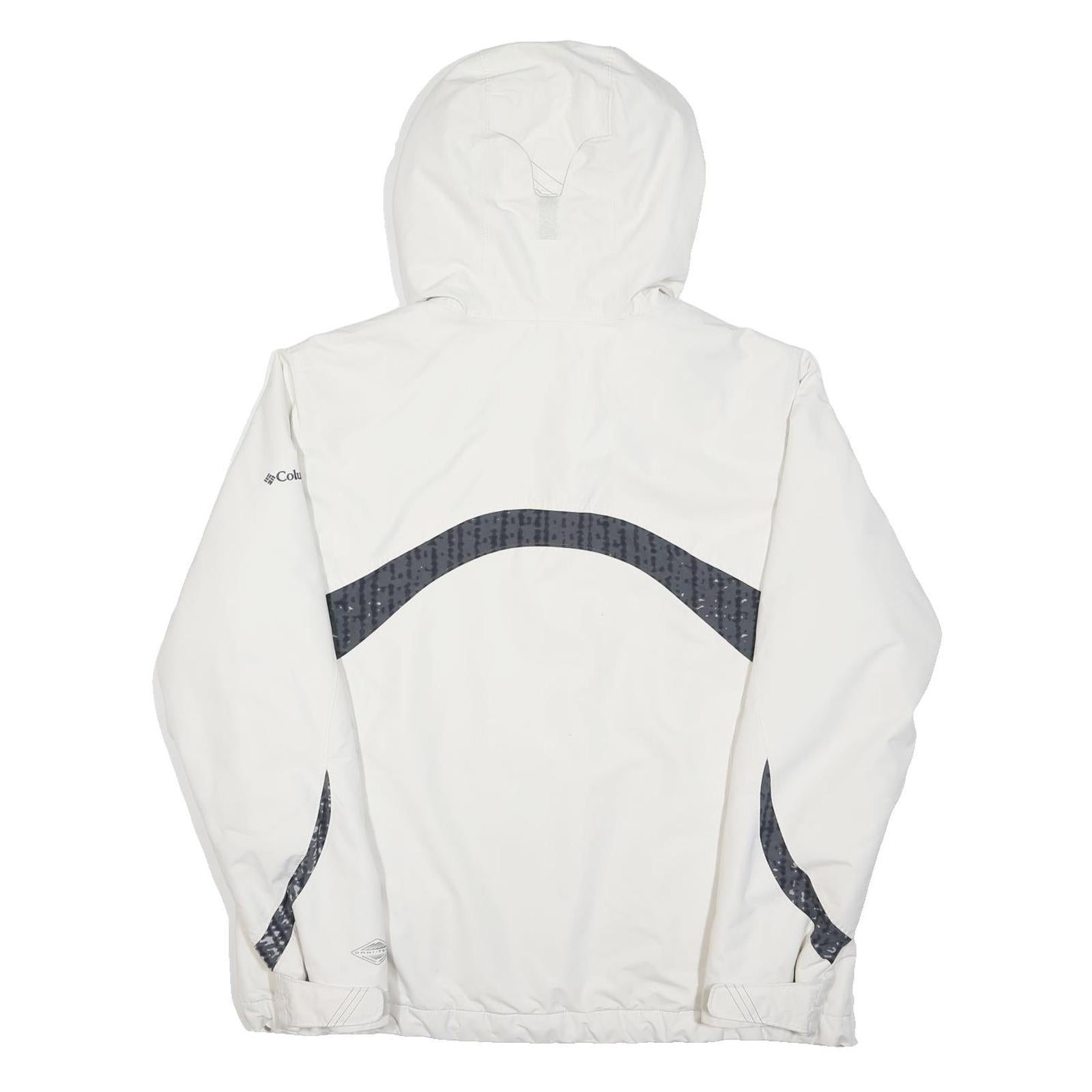 COLUMBIA Womens White & Grey Lightweight Zip Jacket XL Nylon Outdoor Waterproof