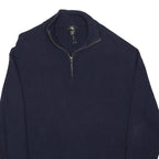 CALVIN KLEIN Mens Navy Blue Plain Pullover Crew Neck Basic Knit 2XL Cotton