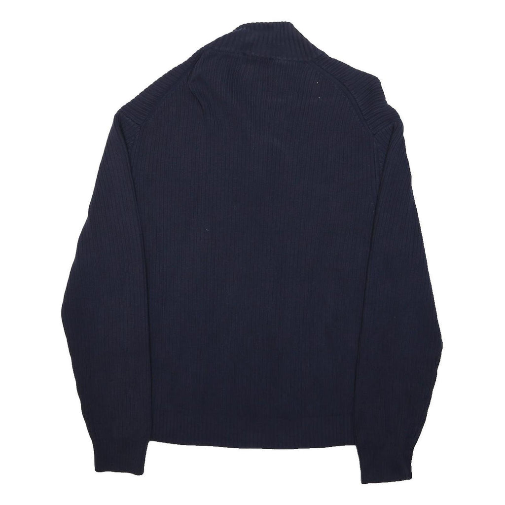 CALVIN KLEIN Mens Navy Blue Plain Pullover Crew Neck Basic Knit 2XL Cotton