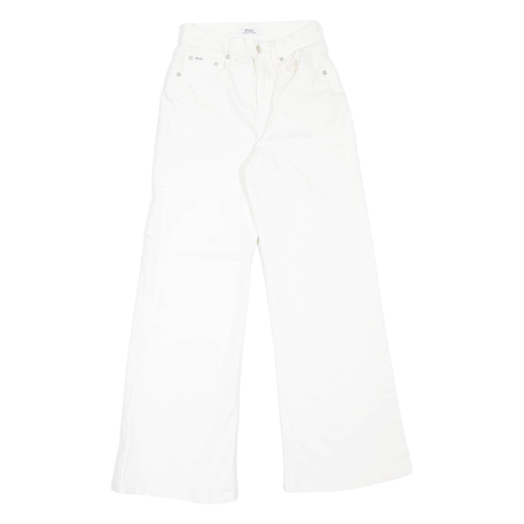 POLO RALPH LAUREN Womens Jeans White Relaxed Flared W25 L29