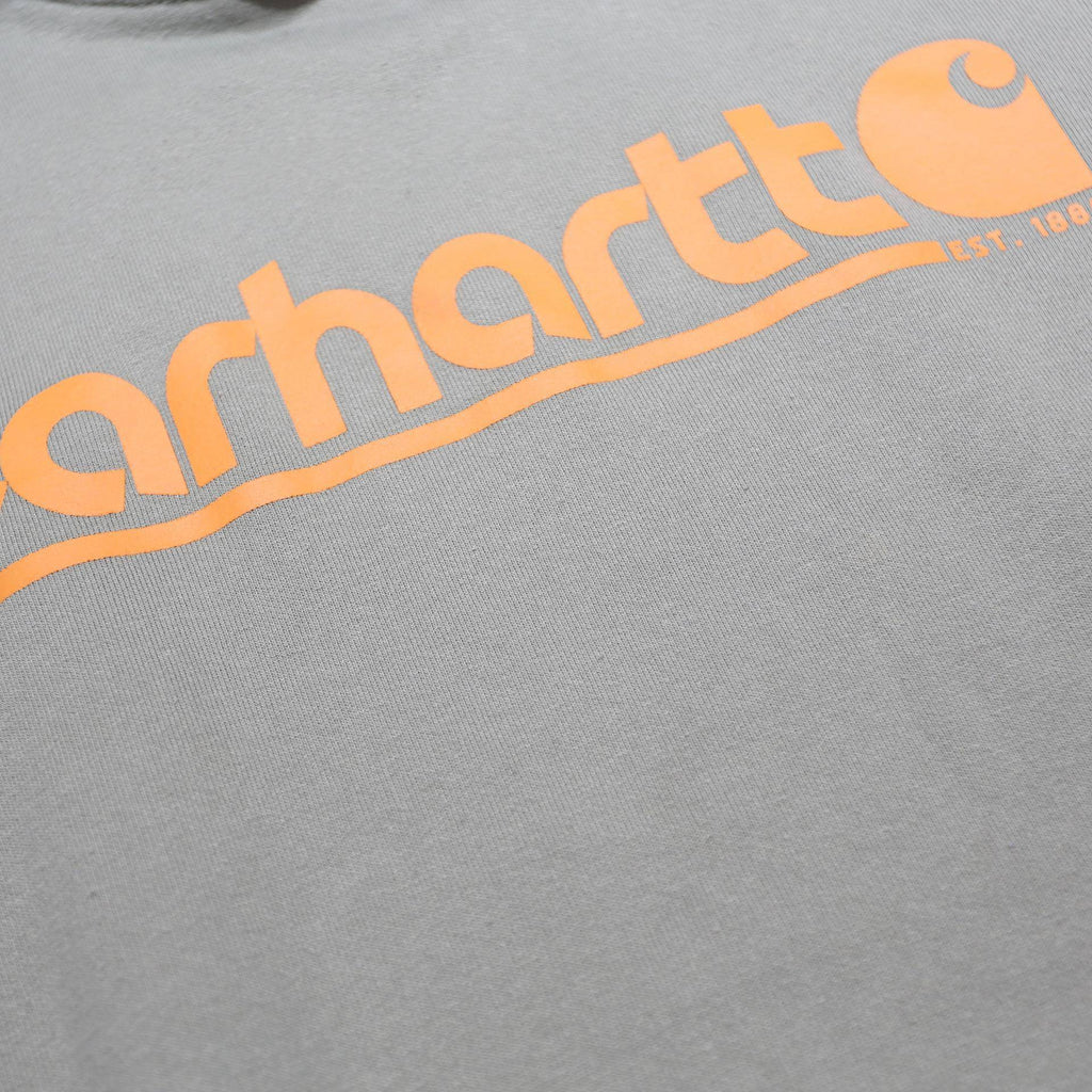 CARHARTT Mens Green Hoodie M Logo Print Cotton Blend Pullover Casual