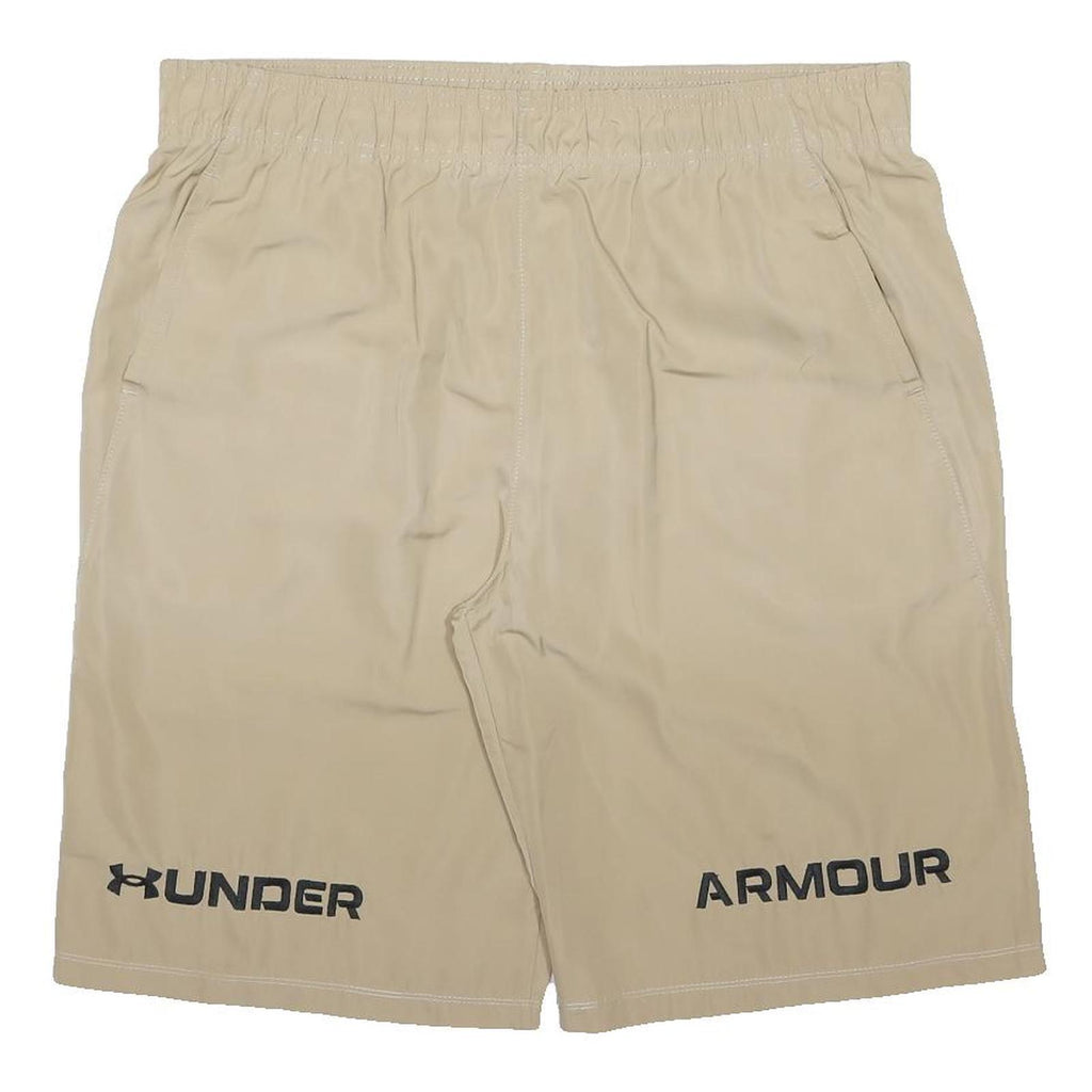 UNDER ARMOUR Mens Shorts Beige XL W36 Polyester Casual Sportswear