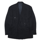 YVES SAINT LAURENT Mens Black Wool Classic Double-Breasted Jacket M Wool