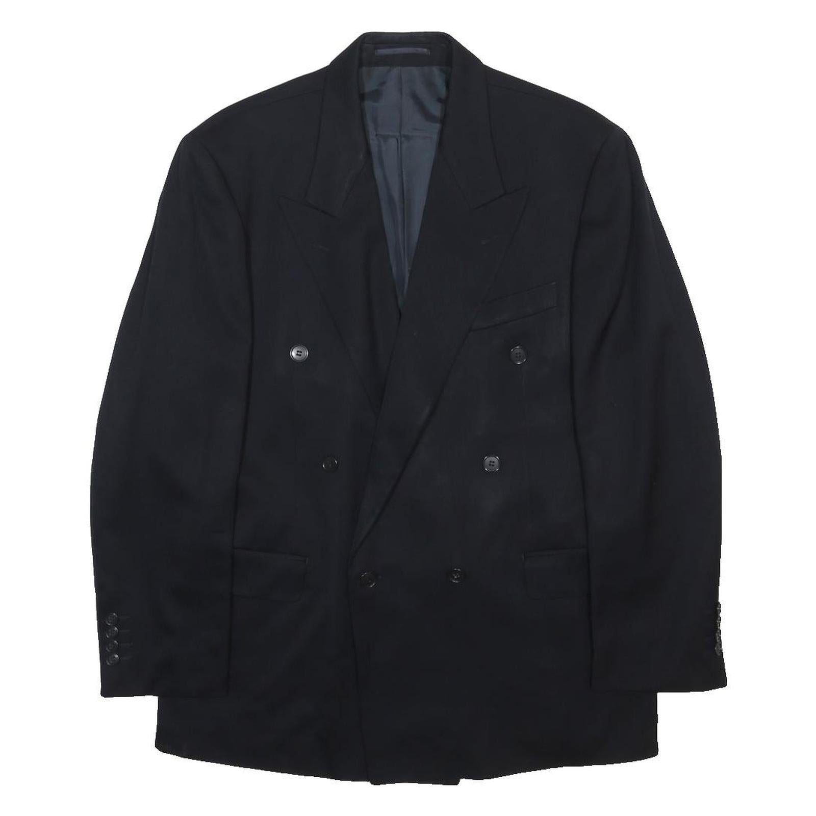 YVES SAINT LAURENT Mens Black Wool Classic Double-Breasted Jacket M Wool