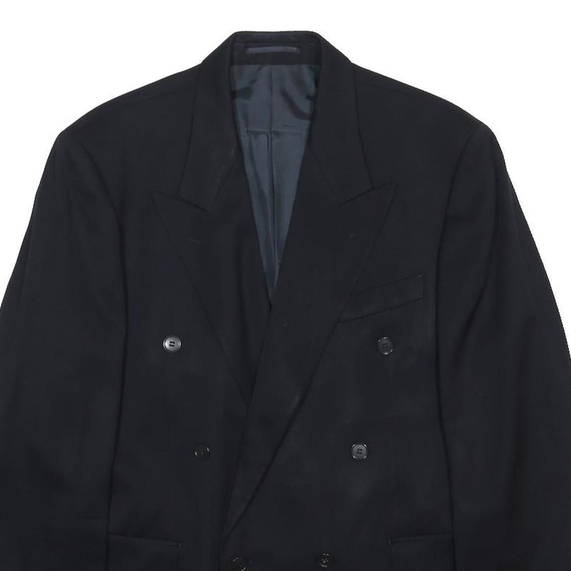 YVES SAINT LAURENT Mens Black Wool Classic Double-Breasted Jacket M Wool