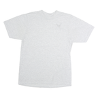 Mens White & Light Grey Graphic Cotton T-Shirt M Short Sleeve Crew Neck Casual