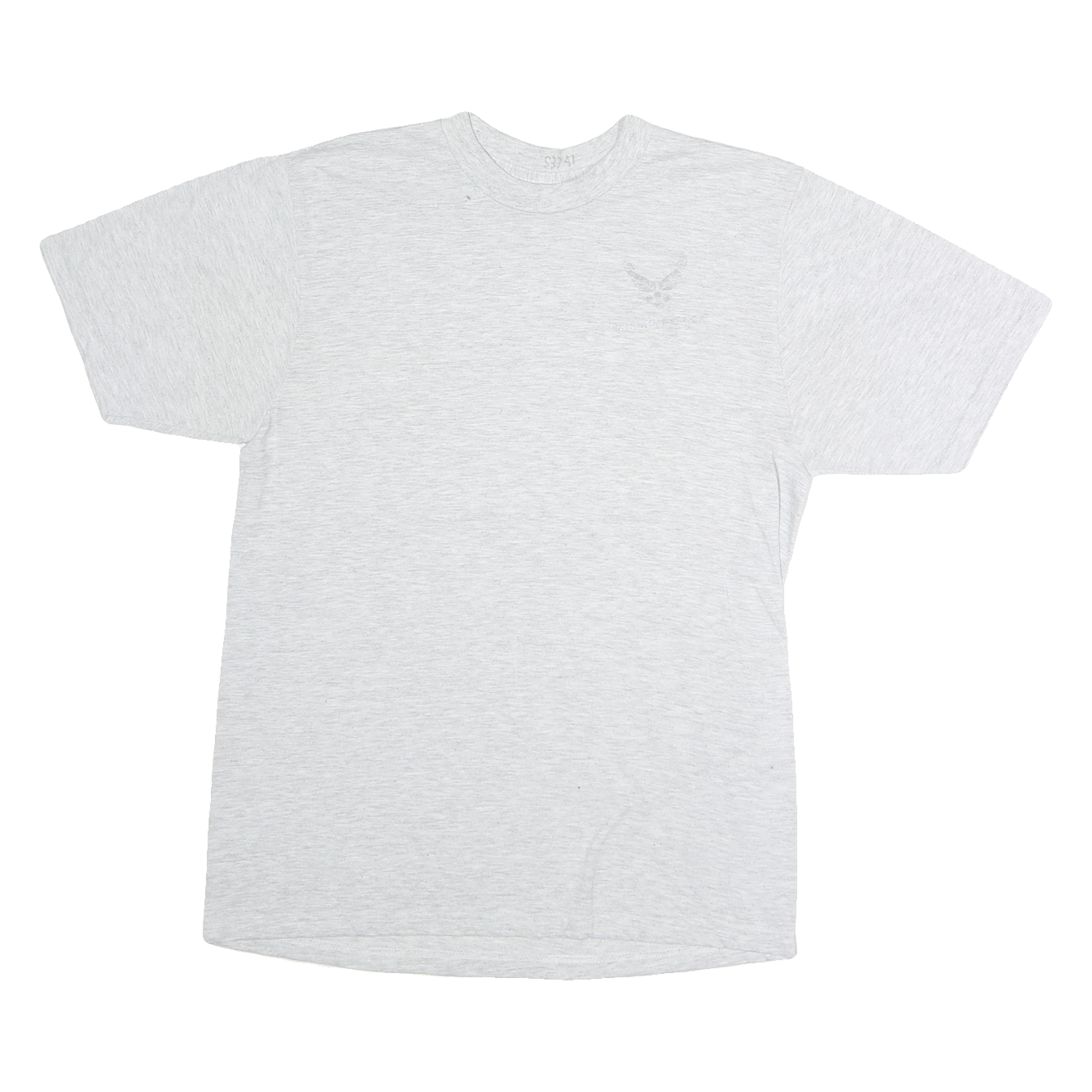 Mens White & Light Grey Graphic Cotton T-Shirt M Short Sleeve Crew Neck Casual