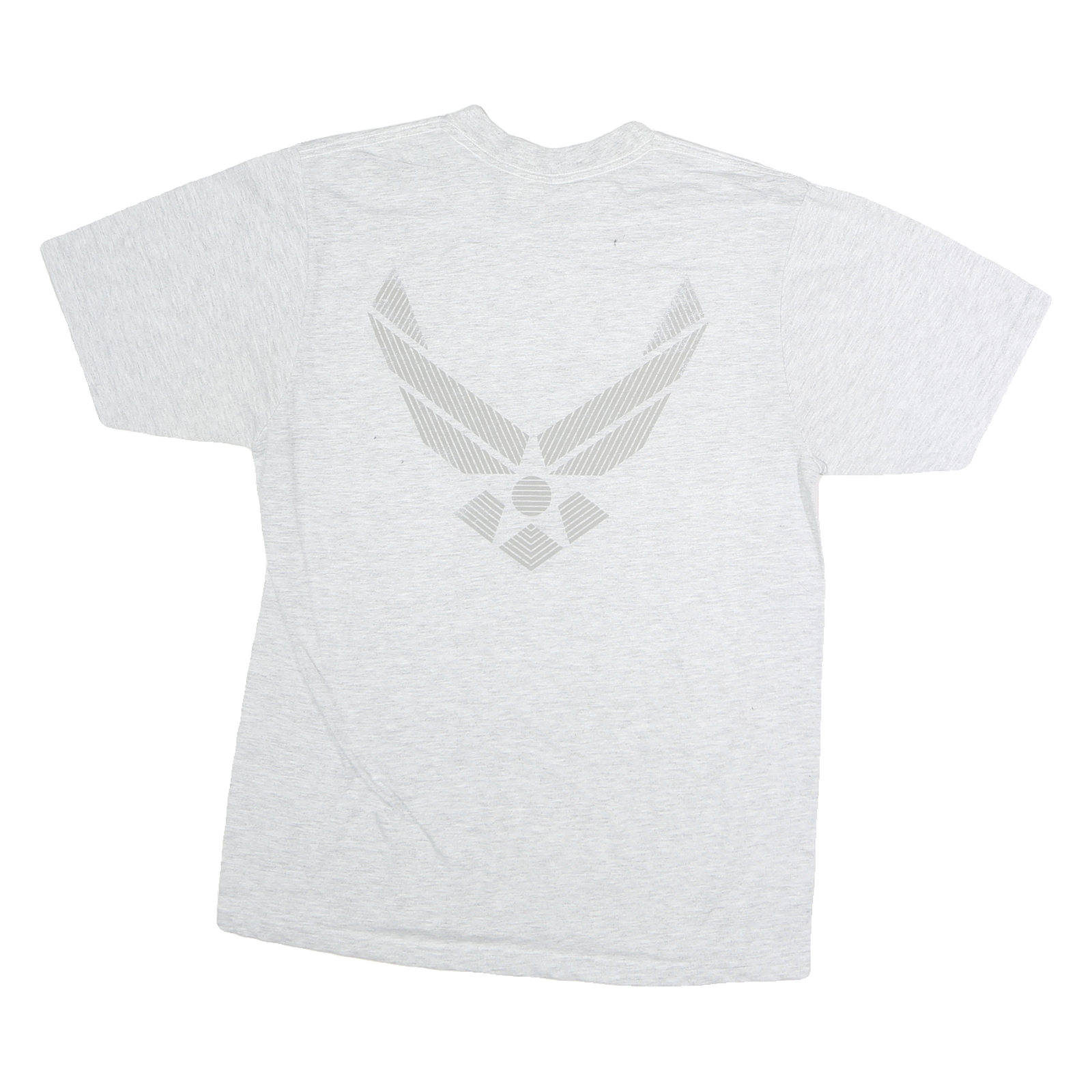 Mens White & Light Grey Graphic Cotton T-Shirt M Short Sleeve Crew Neck Casual
