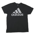 ADIDAS Mens Black Graphic Logo T-Shirt L Short Sleeve Crew Neck Cotton Blend