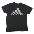 ADIDAS Mens Black Graphic Logo T-Shirt L Short Sleeve Crew Neck Cotton Blend