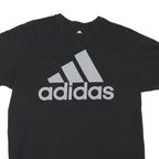 ADIDAS Mens Black Graphic Logo T-Shirt L Short Sleeve Crew Neck Cotton Blend