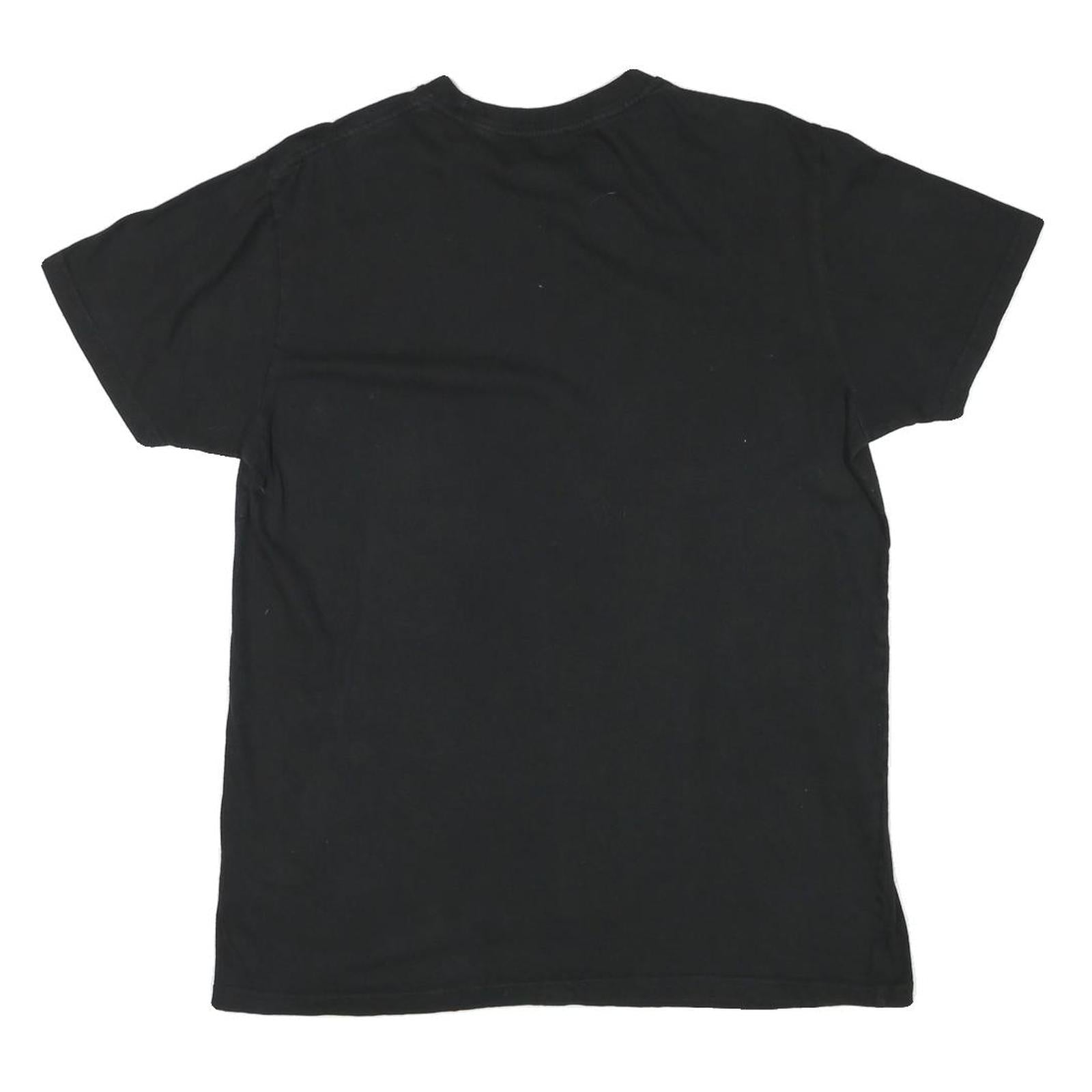 ADIDAS Mens Black Graphic Logo T-Shirt L Short Sleeve Crew Neck Cotton Blend