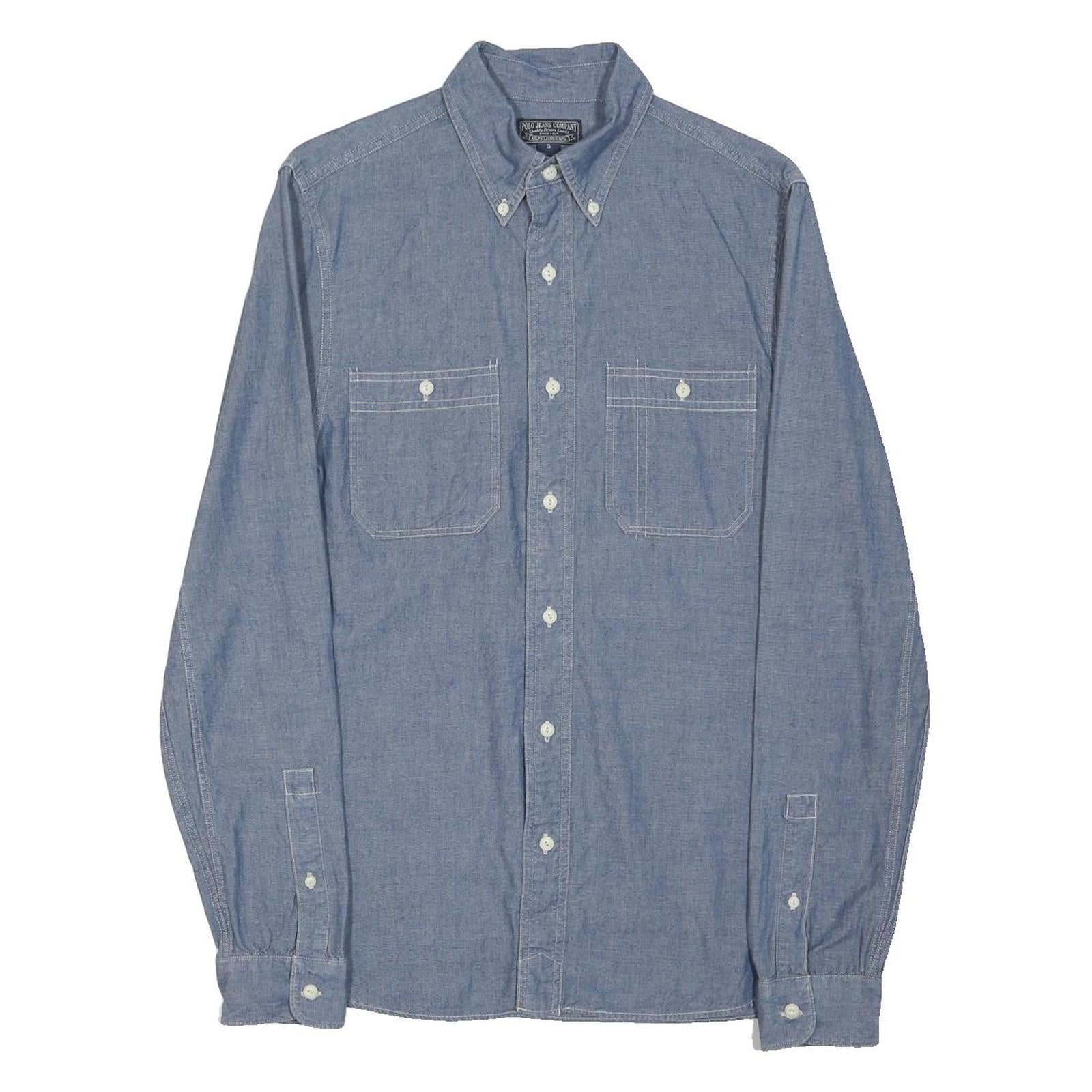 RALPH LAUREN POLO JEANS COMPANY Mens Blue Denim Shirt S Button Down Casual