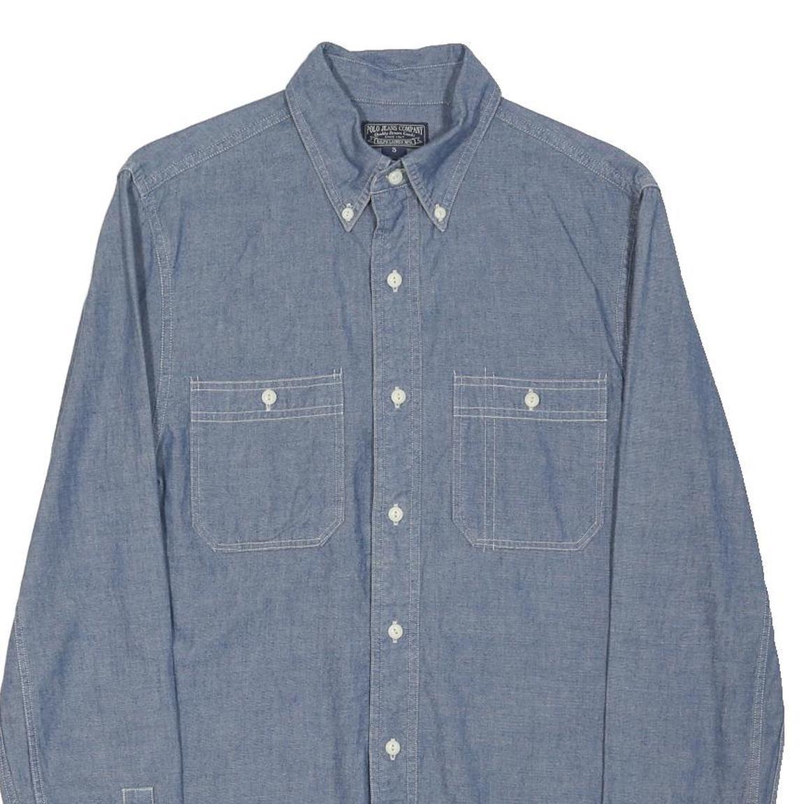 RALPH LAUREN POLO JEANS COMPANY Mens Blue Denim Shirt S Button Down Casual
