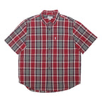 CARHARTT Mens Red & Blue Check Shirt XL Cotton Blend Button Short Sleeve Casual