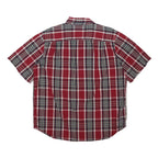 CARHARTT Mens Red & Blue Check Shirt XL Cotton Blend Button Short Sleeve Casual
