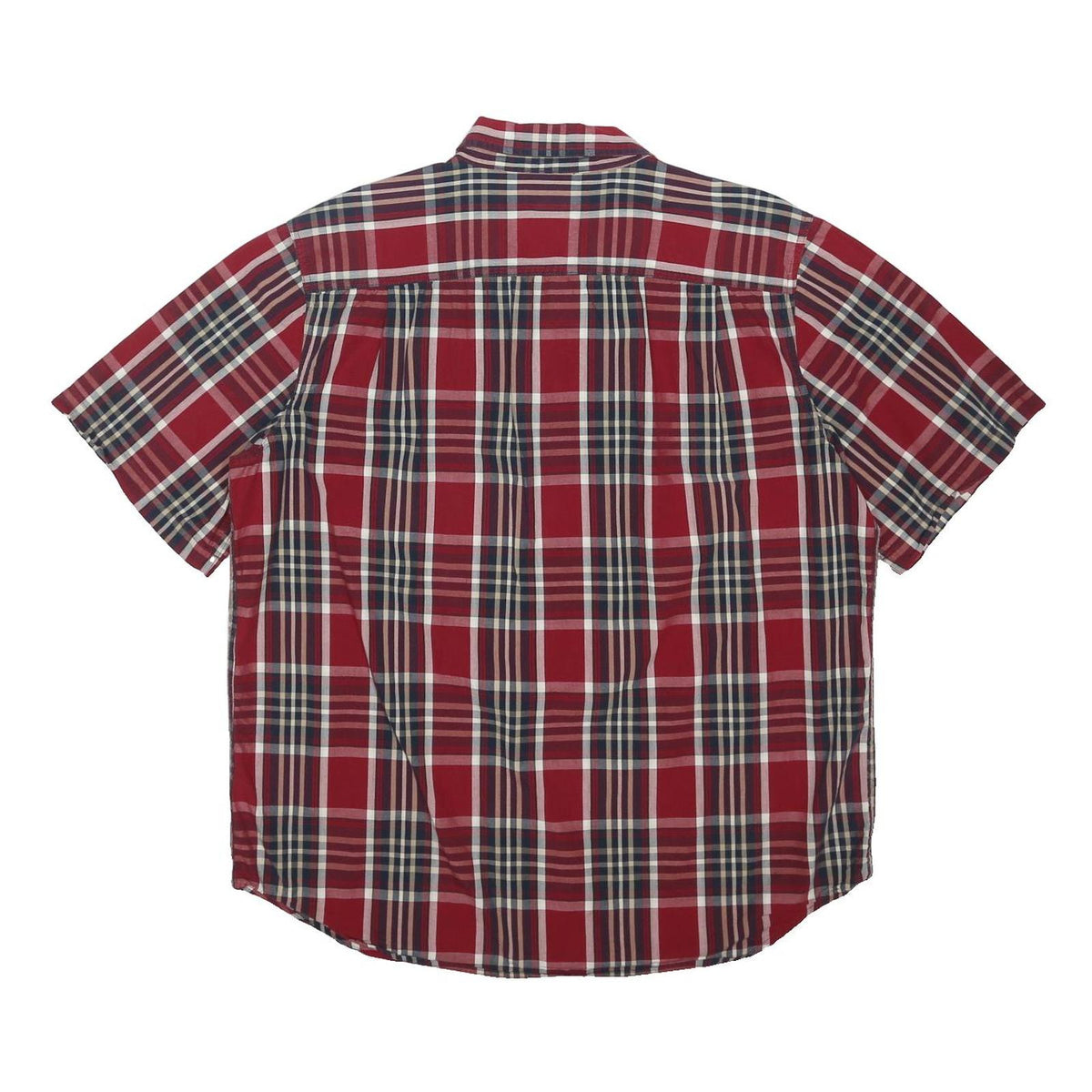 CARHARTT Mens Red & Blue Check Shirt XL Cotton Blend Button Short Sleeve Casual