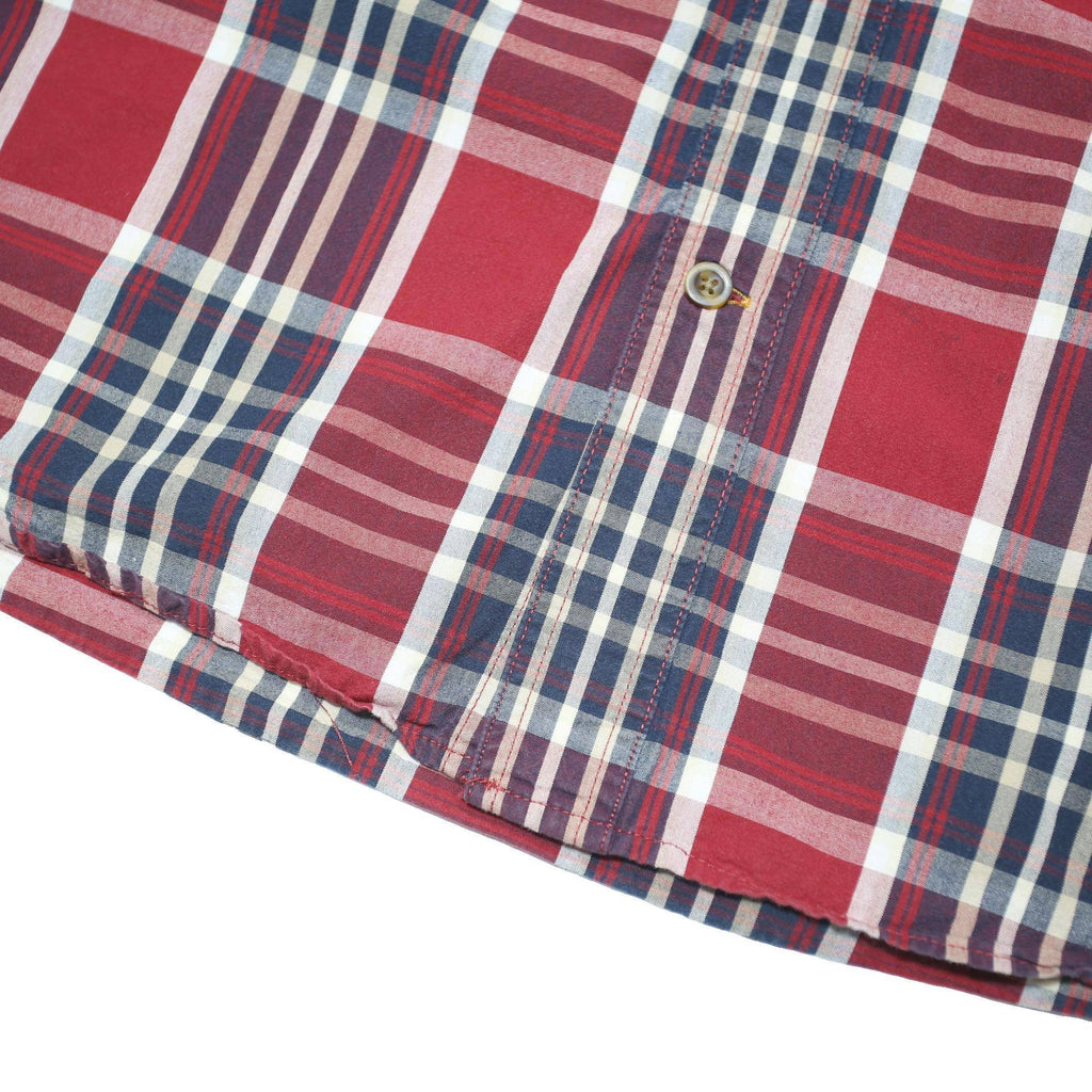 CARHARTT Mens Red & Blue Check Shirt XL Cotton Blend Button Short Sleeve Casual