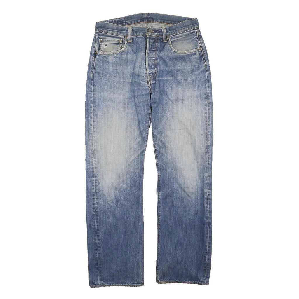 LEVI'S 501 Mens Jeans Blue Regular Straight Denim Medium W30 L40 Classic Button