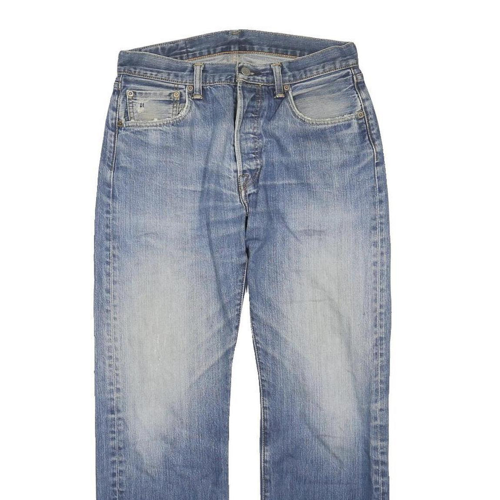 LEVI'S 501 Mens Jeans Blue Regular Straight Denim Medium W30 L40 Classic Button