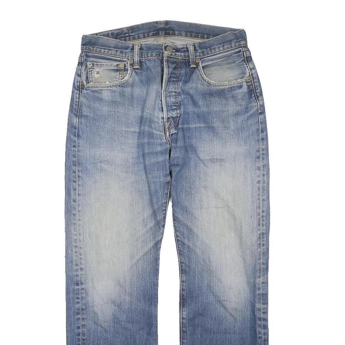 LEVI'S 501 Mens Jeans Blue Regular Straight Denim Medium W30 L40 Classic Button