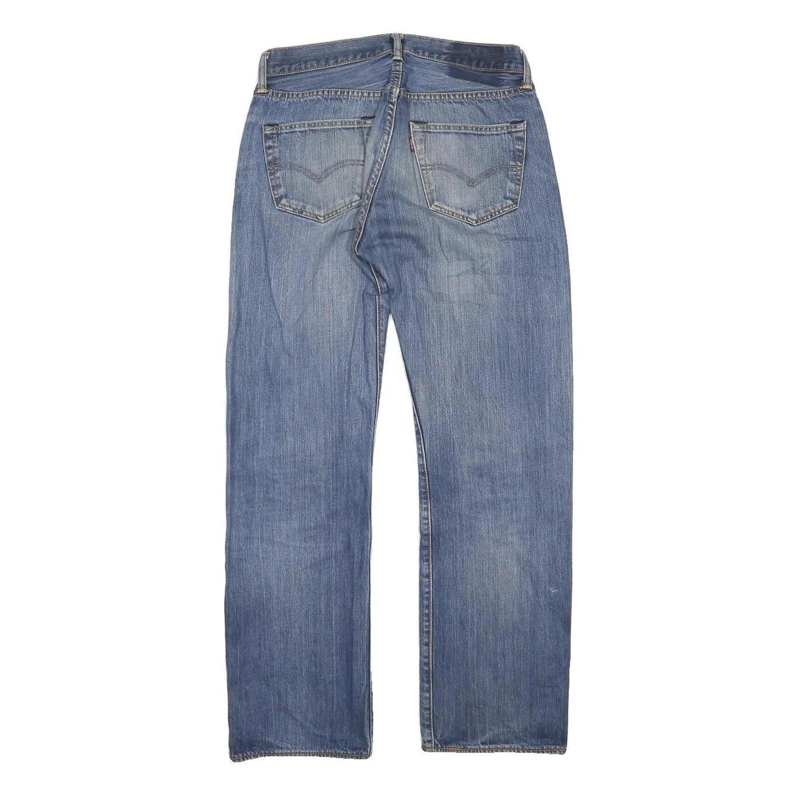 LEVI'S 501 Mens Jeans Blue Regular Straight Denim Medium W30 L40 Classic Button