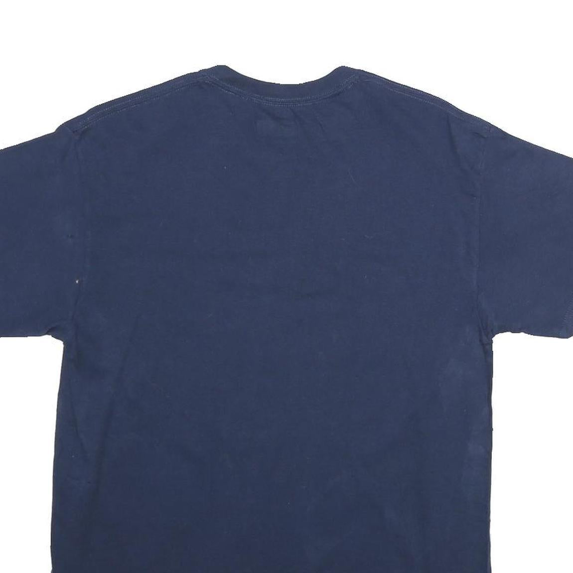 NFL Mens Blue Broncos Football Graphic T-Shirt M Short Sleeve Crew Neck