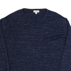 CALVIN KLEIN Mens Jumper Blue V-Neck Tight Knit L