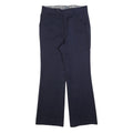 Wool Womens Navy Regular Fit Straight Leg Trousers W34 L34 Smart Workwear