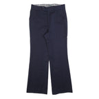 Wool Womens Navy Regular Fit Straight Leg Trousers W34 L34 Smart Workwear