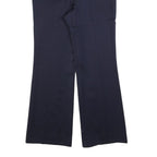 Wool Womens Navy Regular Fit Straight Leg Trousers W34 L34 Smart Workwear