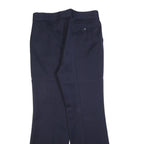 Wool Womens Navy Regular Fit Straight Leg Trousers W34 L34 Smart Workwear